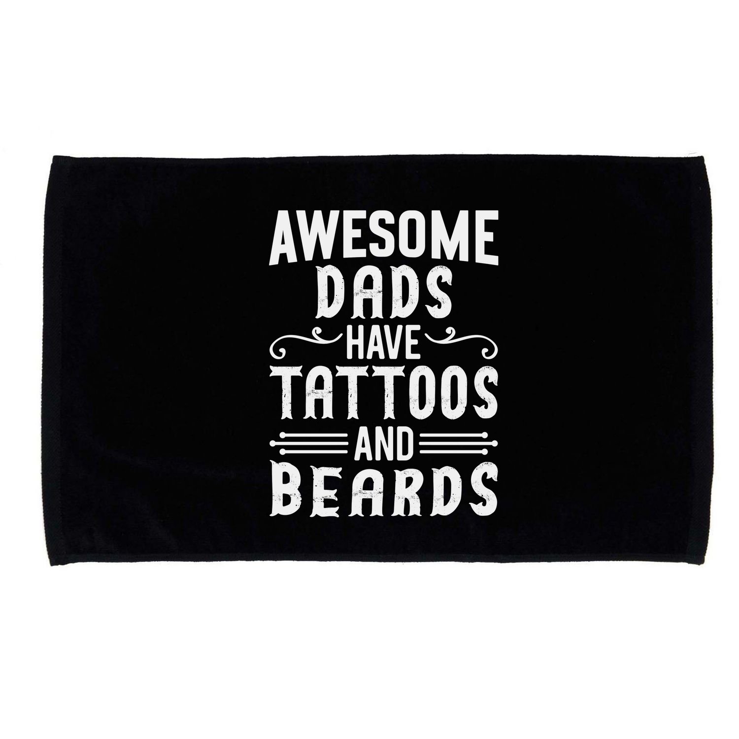 Awesome Dads Have Tattoos And Beards Fathers Day Microfiber Hand Towel
