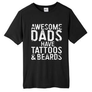 Awesome Dads Have Tattoos And Beards Fathers Day Tall Fusion ChromaSoft Performance T-Shirt