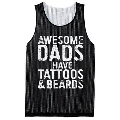 Awesome Dads Have Tattoos And Beards Fathers Day Mesh Reversible Basketball Jersey Tank