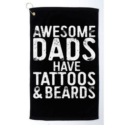 Awesome Dads Have Tattoos And Beards Fathers Day Golf Towel