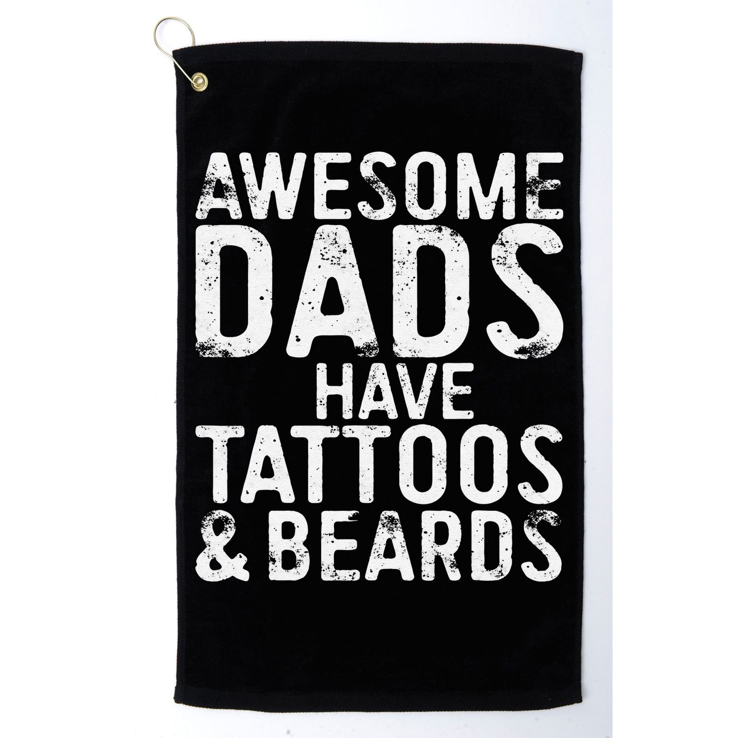Awesome Dads Have Tattoos And Beards Fathers Day Golf Towel
