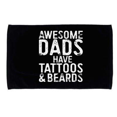 Awesome Dads Have Tattoos And Beards Fathers Day Microfiber Hand Towel