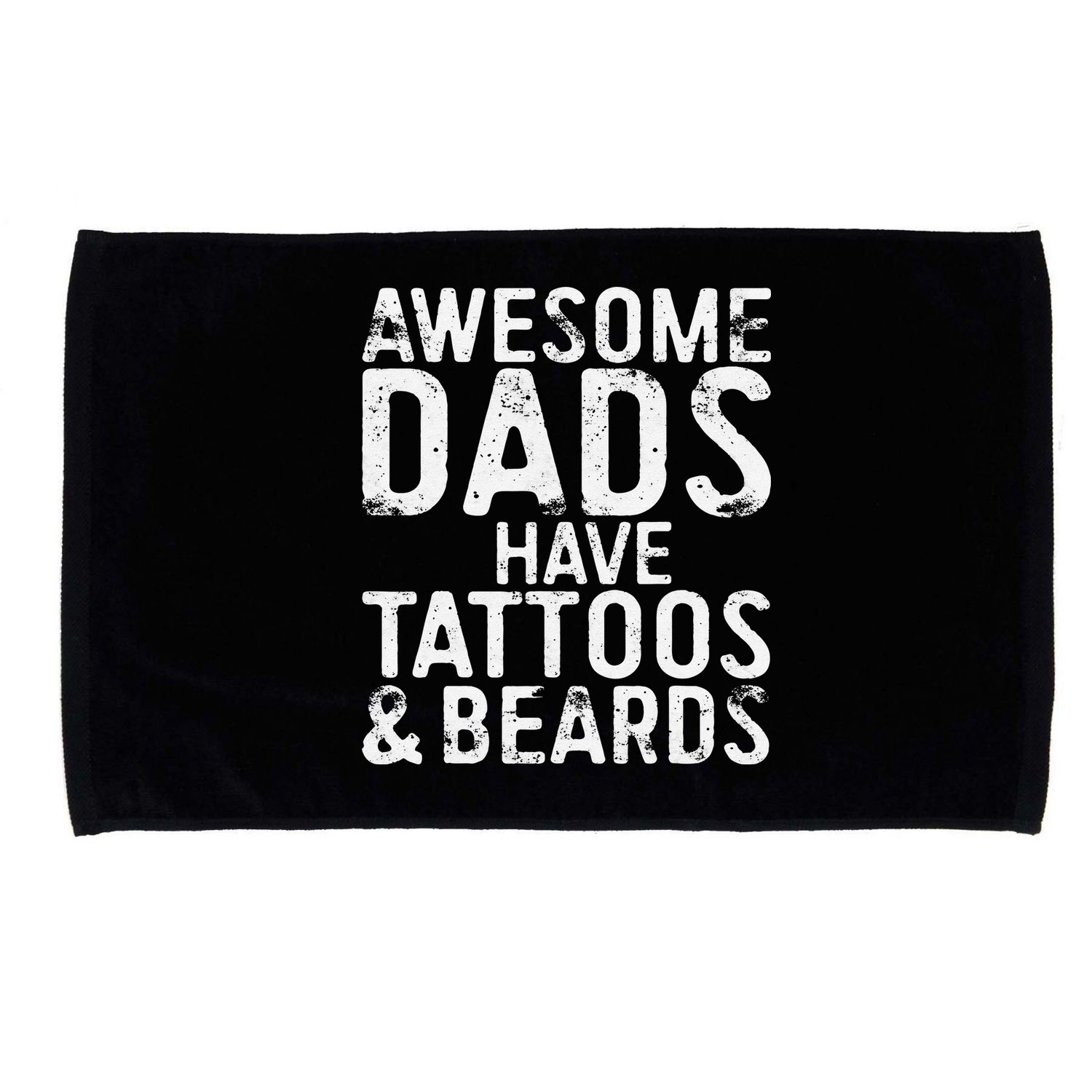 Awesome Dads Have Tattoos And Beards Fathers Day Microfiber Hand Towel