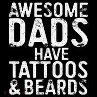 Awesome Dads Have Tattoos And Beards Fathers Day Short Acrylic Beanie