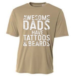 Awesome Dads Have Tattoos And Beards Fathers Day Cooling Performance Crew T-Shirt