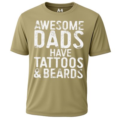Awesome Dads Have Tattoos And Beards Fathers Day Performance Shirt