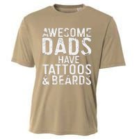 Awesome Dads Have Tattoos And Beards Fathers Day Cooling Performance Crew T-Shirt