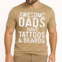 Awesome Dads Have Tattoos And Beards Fathers Day Performance Shirt