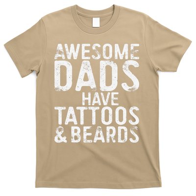 Awesome Dads Have Tattoos And Beards Fathers Day T-Shirt