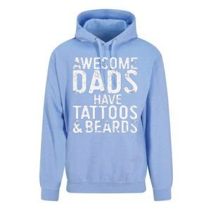 Awesome Dads Have Tattoos And Beards Fathers Day Unisex Surf Hoodie