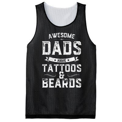 Awesome Dads Have Tattoos And Beards Gift Funny FatherS Day Mesh Reversible Basketball Jersey Tank