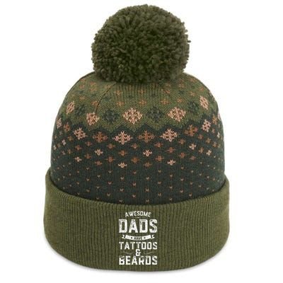 Awesome Dads Have Tattoos And Beards Gift Funny FatherS Day The Baniff Cuffed Pom Beanie