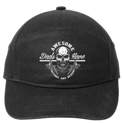 Awesome Dads Have Tattoos And Beards Funny Father Dad 7-Panel Snapback Hat