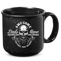 Awesome Dads Have Tattoos And Beards Funny Father Dad 15oz Campfire Ceramic Mug