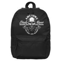 Awesome Dads Have Tattoos And Beards Funny Father Dad 16 in Basic Backpack