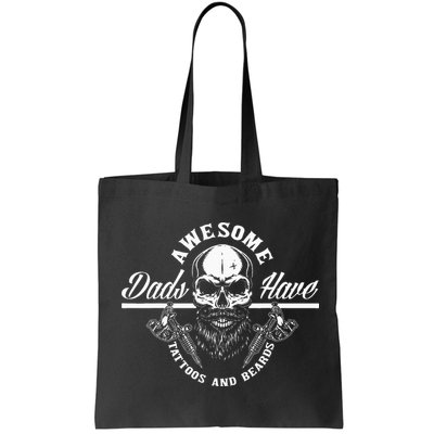 Awesome Dads Have Tattoos And Beards Funny Father Dad Bag