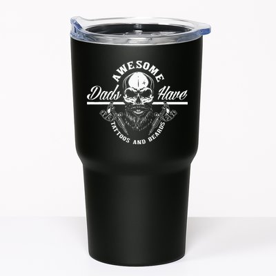 Awesome Dads Have Tattoos And Beards Funny Father Dad Tumbler