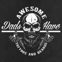 Awesome Dads Have Tattoos And Beards Funny Father Dad 25L Jumbo Tote