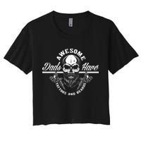 Awesome Dads Have Tattoos And Beards Funny Father Dad Crop Top
