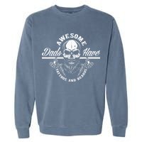 Awesome Dads Have Tattoos And Beards Funny Father Dad Garment-Dyed Sweatshirt