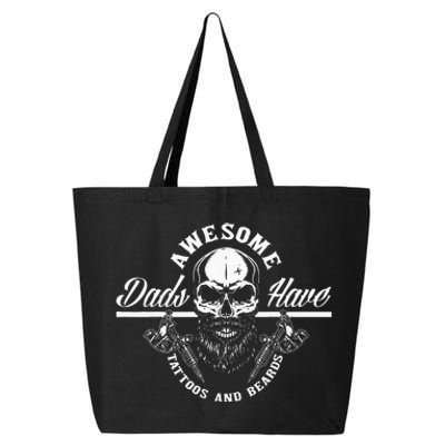 Awesome Dads Have Tattoos And Beards Funny Father Dad 25L Jumbo Tote