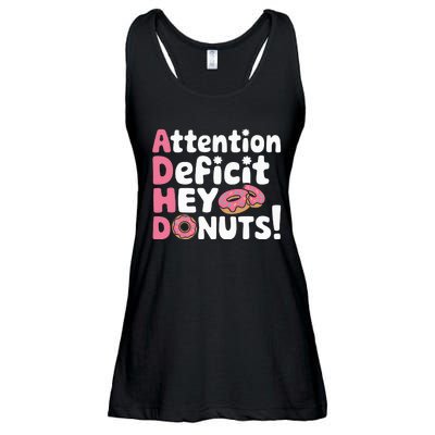 Attention Deficit Hey Donuts Adhd Focus Puns Ladies Essential Flowy Tank