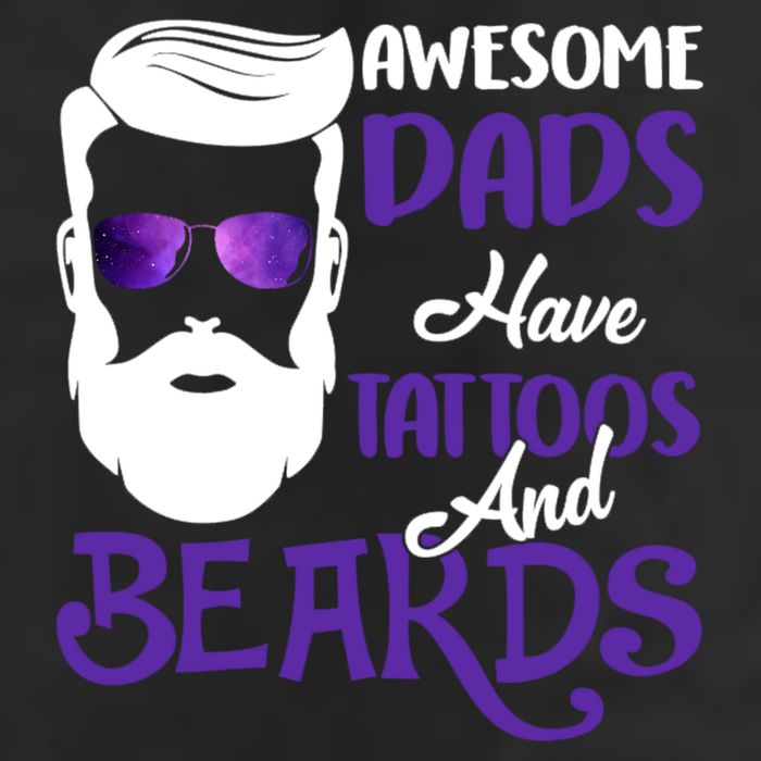 Awesome Dads Have Tattoos And Beards 7 Panel Mesh Trucker Snapback Hat