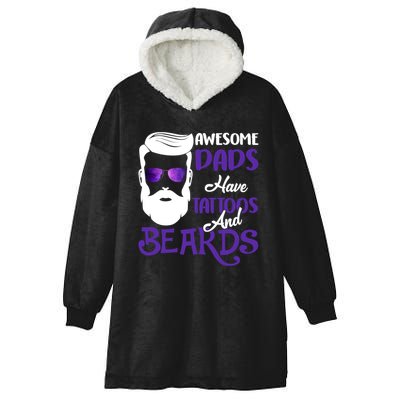 Awesome Dads Have Tattoos And Beards Hooded Wearable Blanket