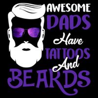 Awesome Dads Have Tattoos And Beards 7-Panel Snapback Hat