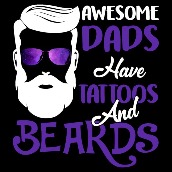 Awesome Dads Have Tattoos And Beards 7-Panel Snapback Hat
