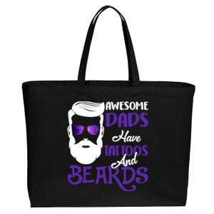 Awesome Dads Have Tattoos And Beards Cotton Canvas Jumbo Tote