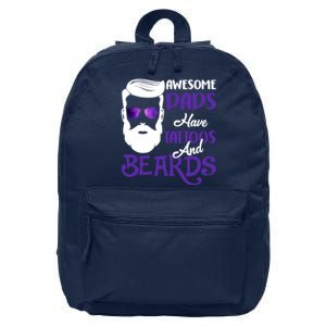 Awesome Dads Have Tattoos And Beards 16 in Basic Backpack