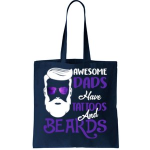 Awesome Dads Have Tattoos And Beards Tote Bag