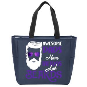 Awesome Dads Have Tattoos And Beards Zip Tote Bag