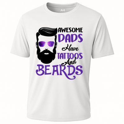 Awesome Dads Have Tattoos And Beards Performance Shirt