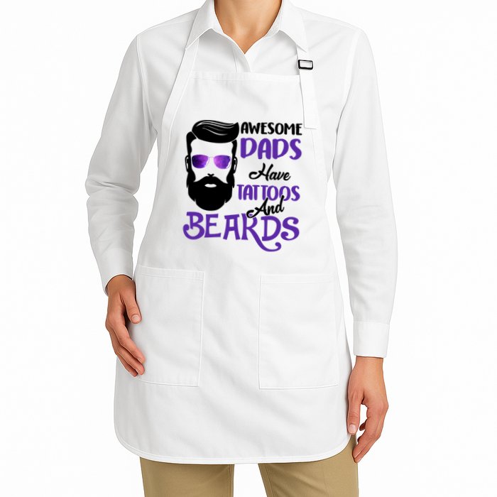 Awesome Dads Have Tattoos And Beards Apron