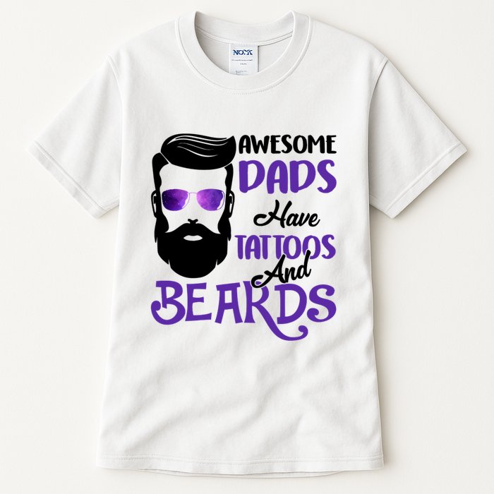 Awesome Dads Have Tattoos And Beards Tall T-Shirt