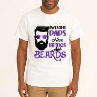 Awesome Dads Have Tattoos And Beards Tall T-Shirt