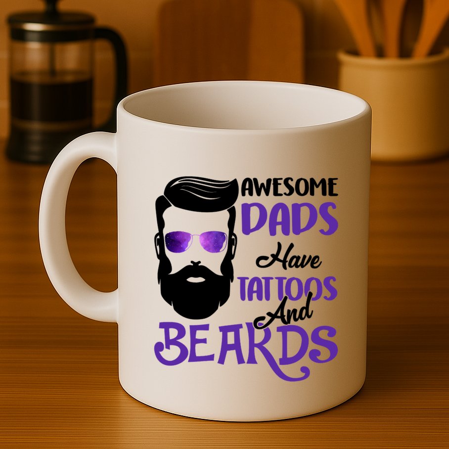 Awesome Dads Have Tattoos And Beards Mug