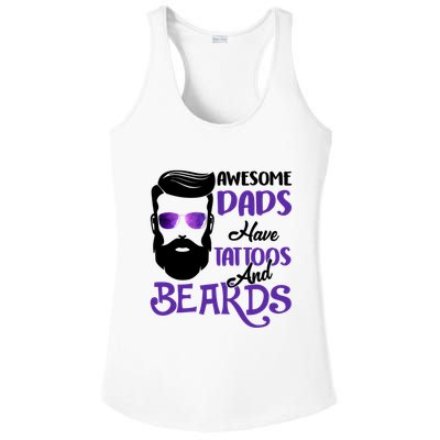Awesome Dads Have Tattoos And Beards Ladies PosiCharge Competitor Racerback Tank