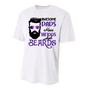 Awesome Dads Have Tattoos And Beards Performance Sprint T-Shirt