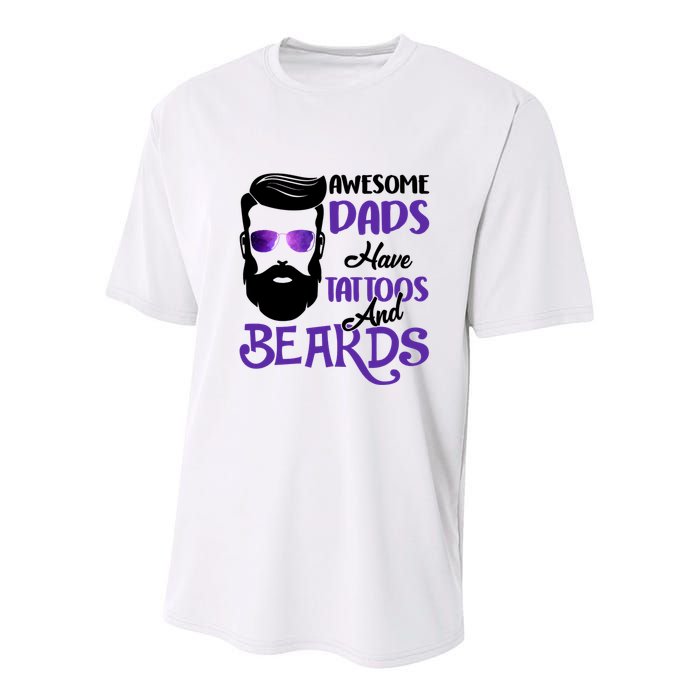 Awesome Dads Have Tattoos And Beards Youth Performance Sprint T-Shirt