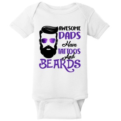 Awesome Dads Have Tattoos And Beards Baby Bodysuit