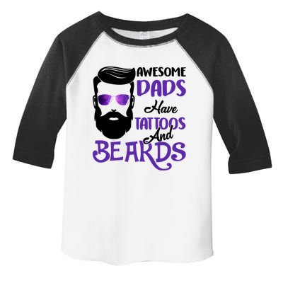 Awesome Dads Have Tattoos And Beards Toddler Fine Jersey T-Shirt