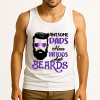 Awesome Dads Have Tattoos And Beards Tank Top