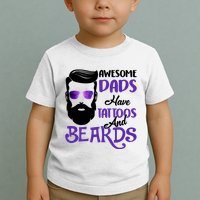 Awesome Dads Have Tattoos And Beards Toddler T-Shirt