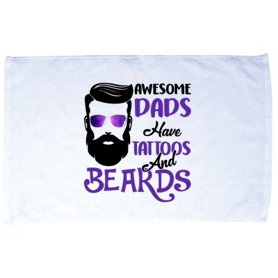 Awesome Dads Have Tattoos And Beards Microfiber Hand Towel