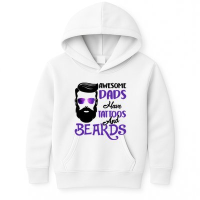 Awesome Dads Have Tattoos And Beards Kids Hoodie