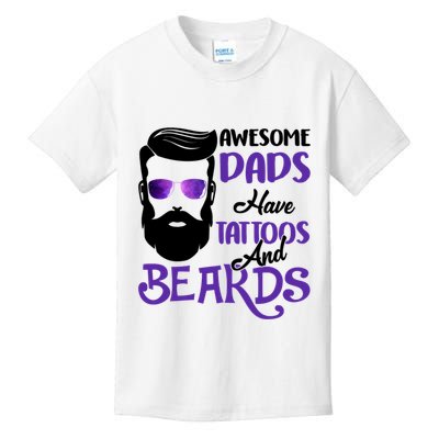 Awesome Dads Have Tattoos And Beards Kids T-Shirt