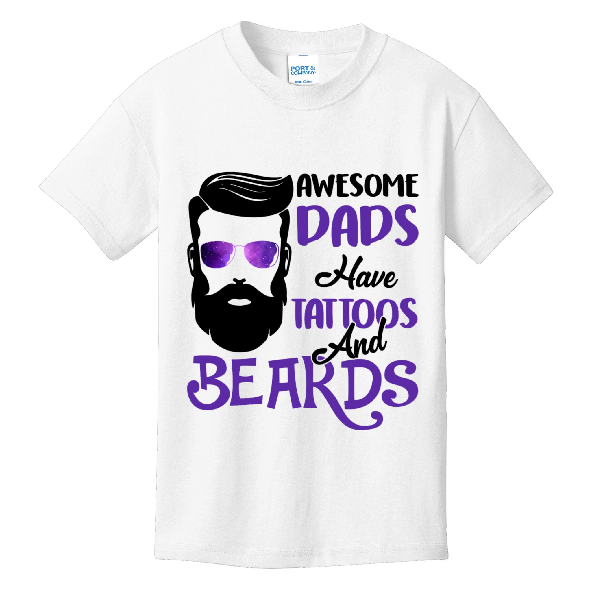 Awesome Dads Have Tattoos And Beards Kids T-Shirt